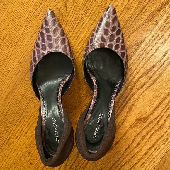 Giorgio Armani Croc Heels, Purple - Picture 2 of 5